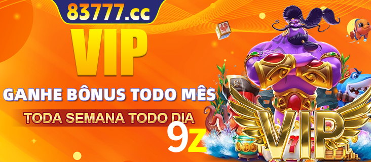 Banner promocional do 9z oferecendo 100% de recompensas adicionais contínuas para quem fizer o login diário (Daily sign-in), com um mascote de coelho.