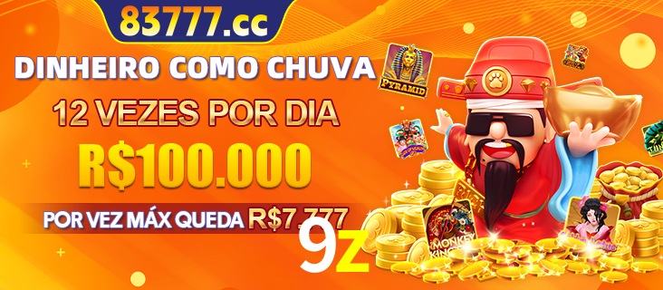 Banner do programa de recompensas Recomende para amigos do 9z, detalhando os bônus por convidar amigos, com prêmios que chegam a R$288.888.