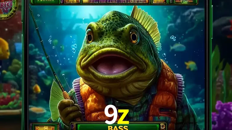 Personagem de peixe pescador do popular jogo de slot com tema de pescaria, uma das emocionantes opções de caça-níqueis para jogar e ganhar no cassino 9z.